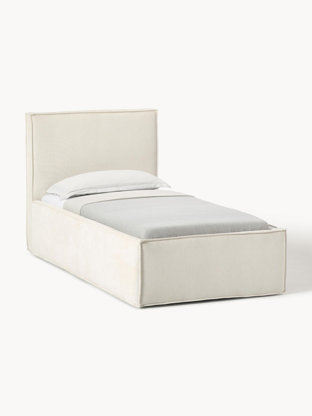 Drennova Single Bed in Corduroy with Storage