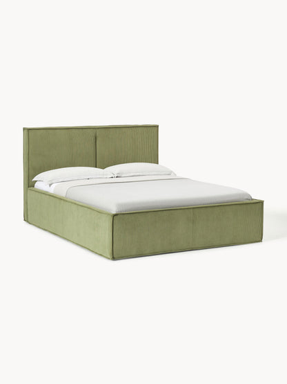 Drennova Upholstered Bed in Corduroy with Storage