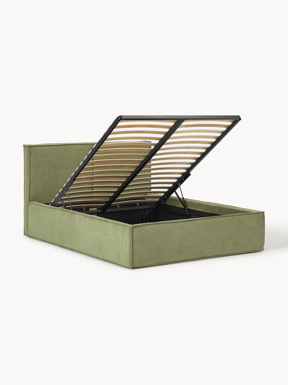 Drennova Upholstered Bed in Corduroy with Storage