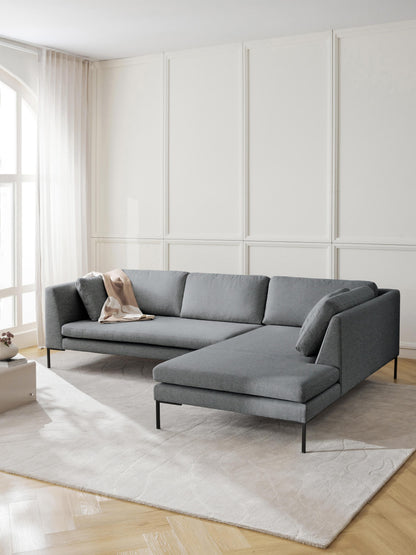 Emvano Corner Sofa with Metal Legs
