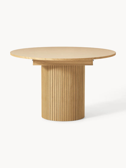 Filmoine Extendable Dining Table with Grooved Texture, 120 - 160 x 75 cm