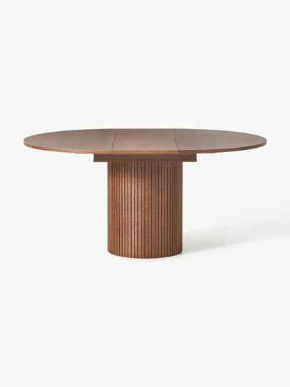 Filmoine Extendable Dining Table with Grooved Texture, 120 - 160 x 75 cm