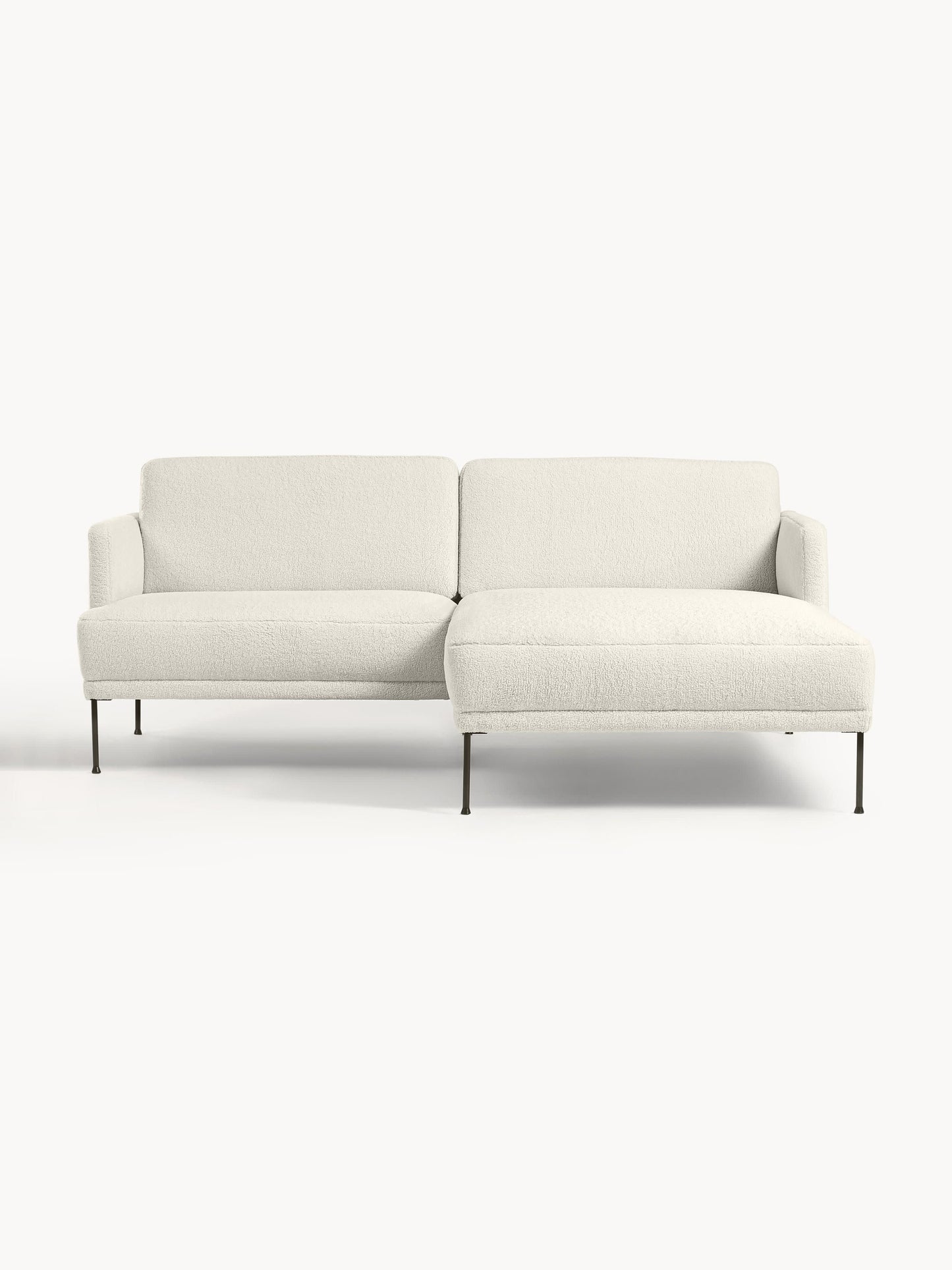 Fluzenna Corner Sofa in Teddy Fabric, Small