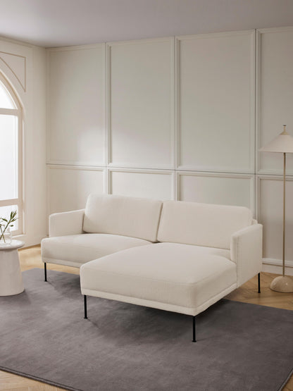 Fluzenna Corner Sofa in Teddy Fabric, Small