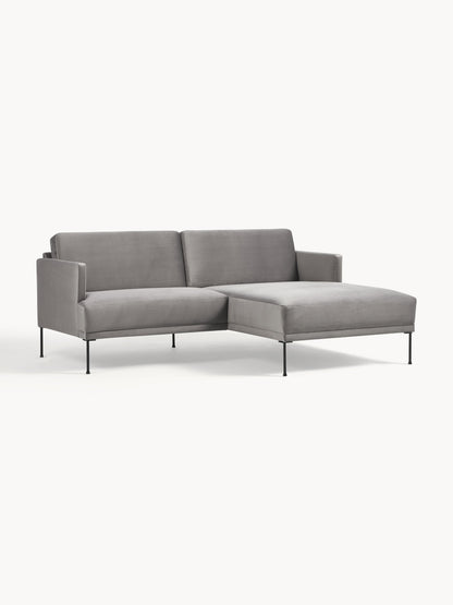 Fluzenna Velvet Corner Sofa, Small