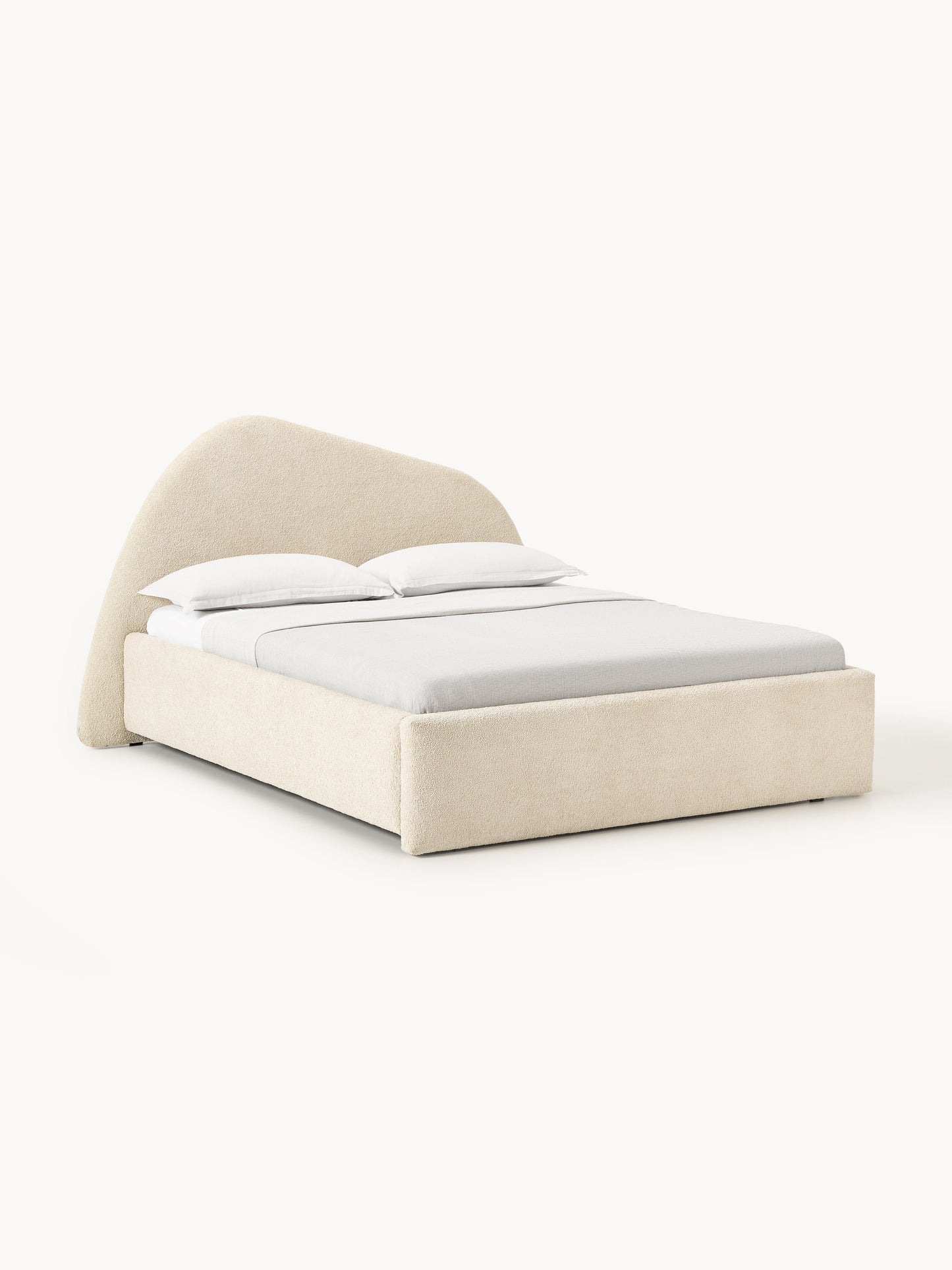 Garvano Upholstered Bed in Bouclé