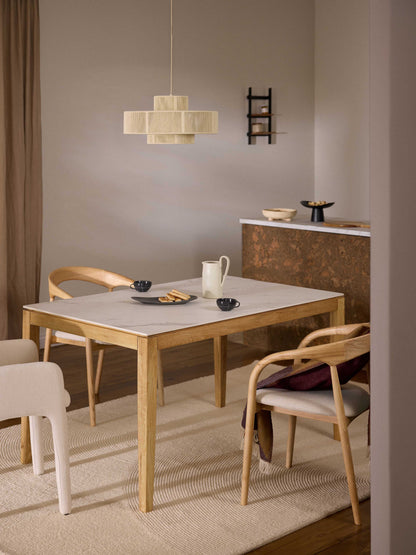 Jackino Dining Table with Marble-Look Tabletop, in Various Sizes