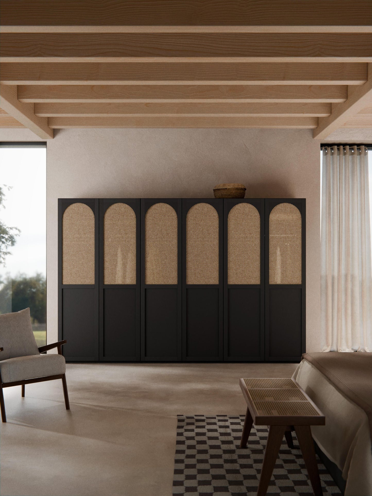 Jenmoine Modular Hinged-Door Wardrobe, 300 cm Wide, in Various Sizes