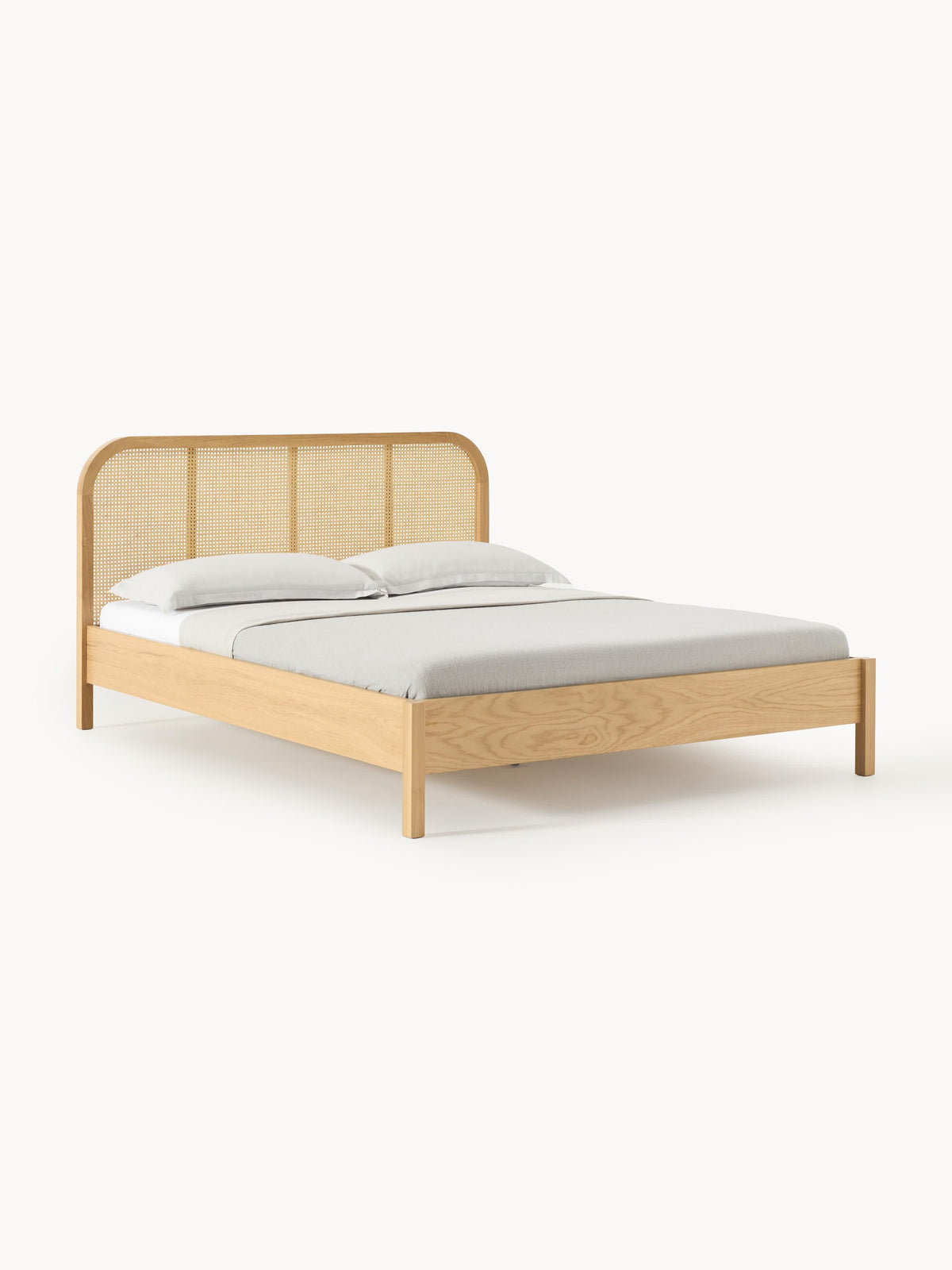 Jonaro Wooden Bed with Headboard in Vienna Cane