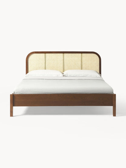 Jonaro Wooden Bed with Headboard in Vienna Cane