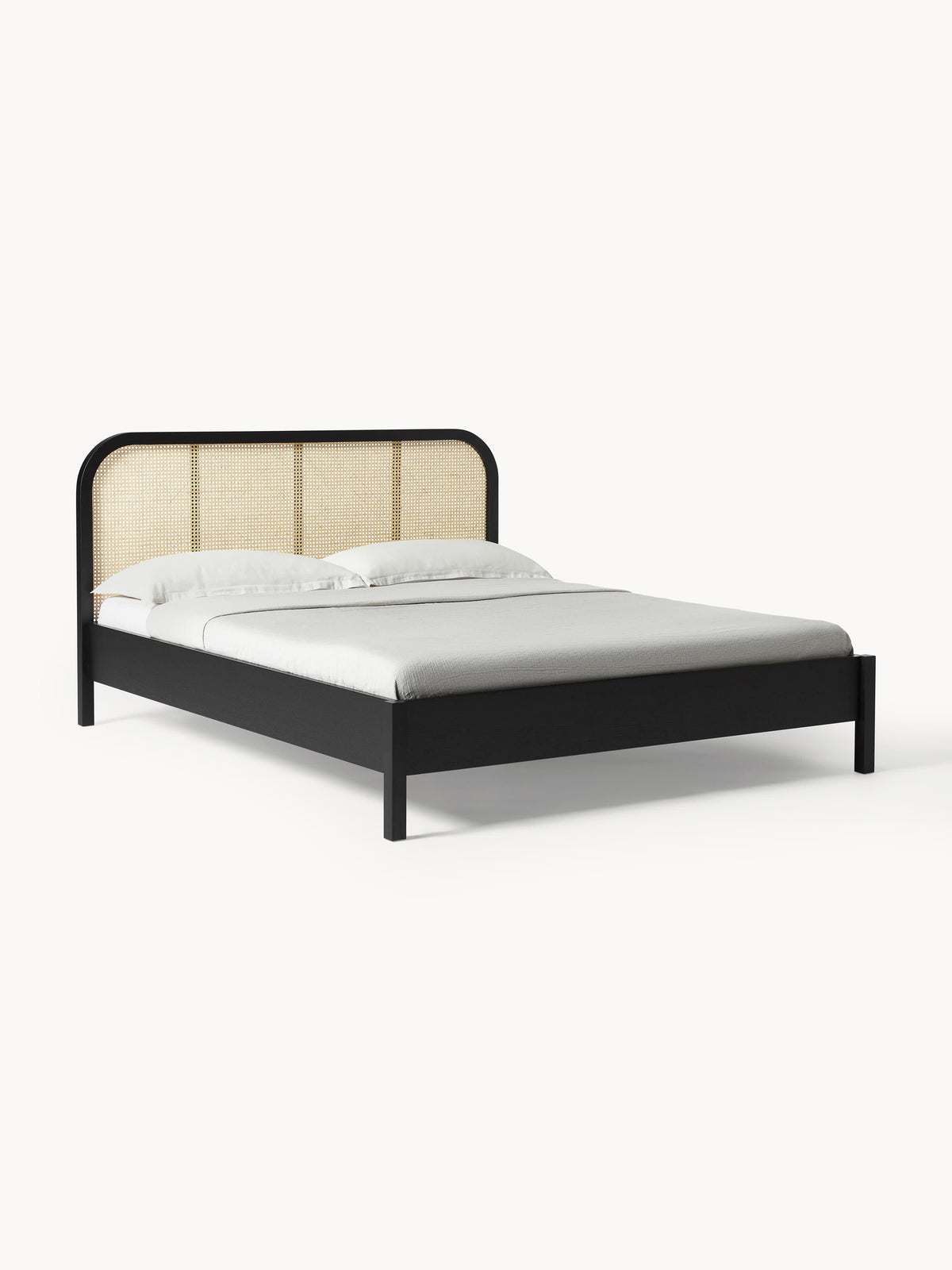 Jonaro Wooden Bed with Headboard in Vienna Cane