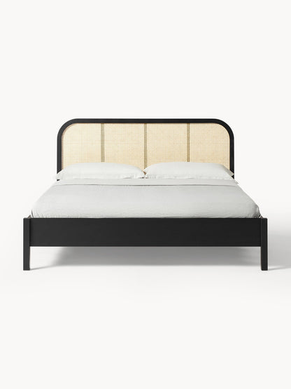 Jonaro Wooden Bed with Headboard in Vienna Cane