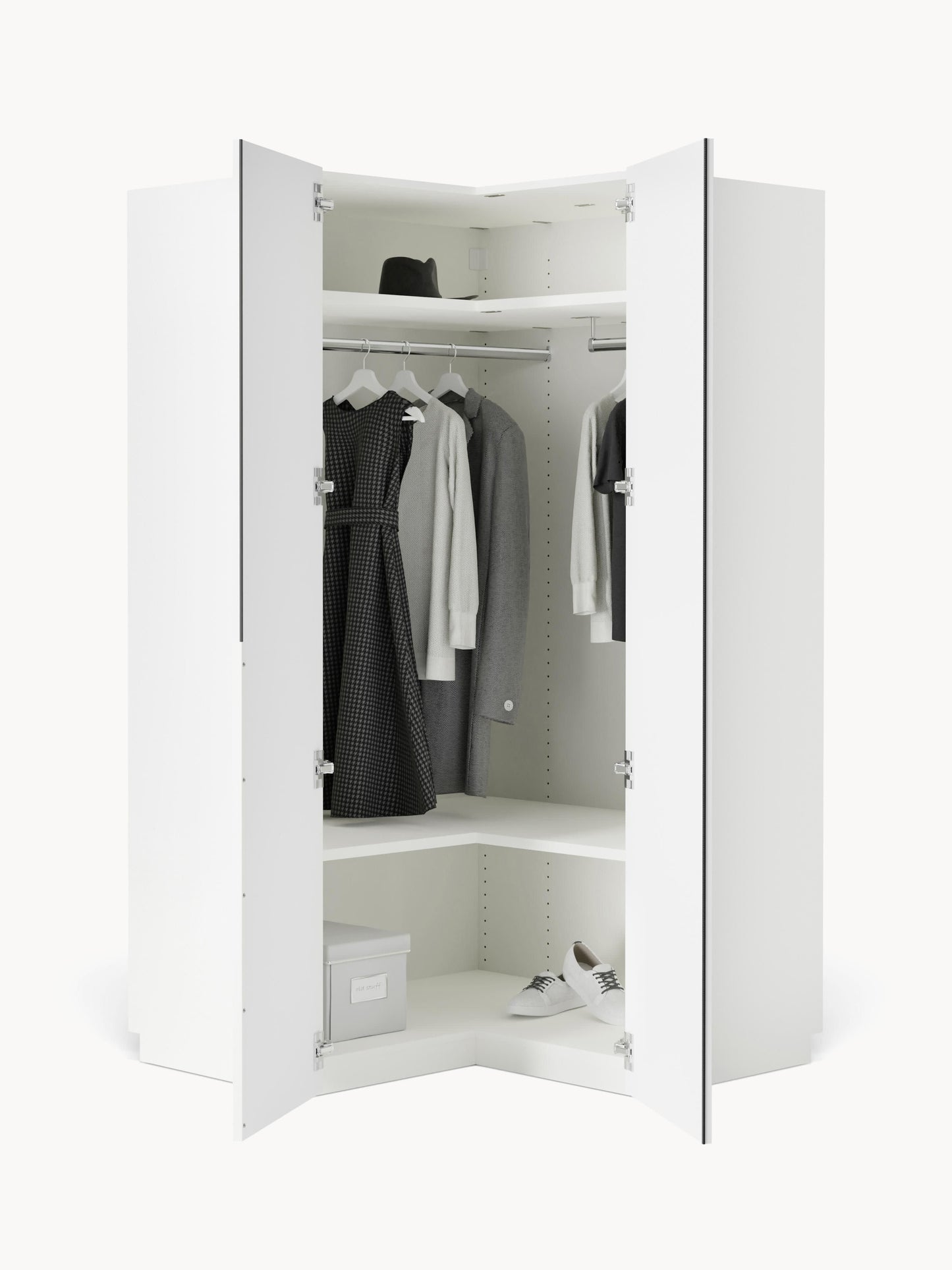 Lenvenno Modular Corner Wardrobe, 115 cm Wide, in Various Sizes