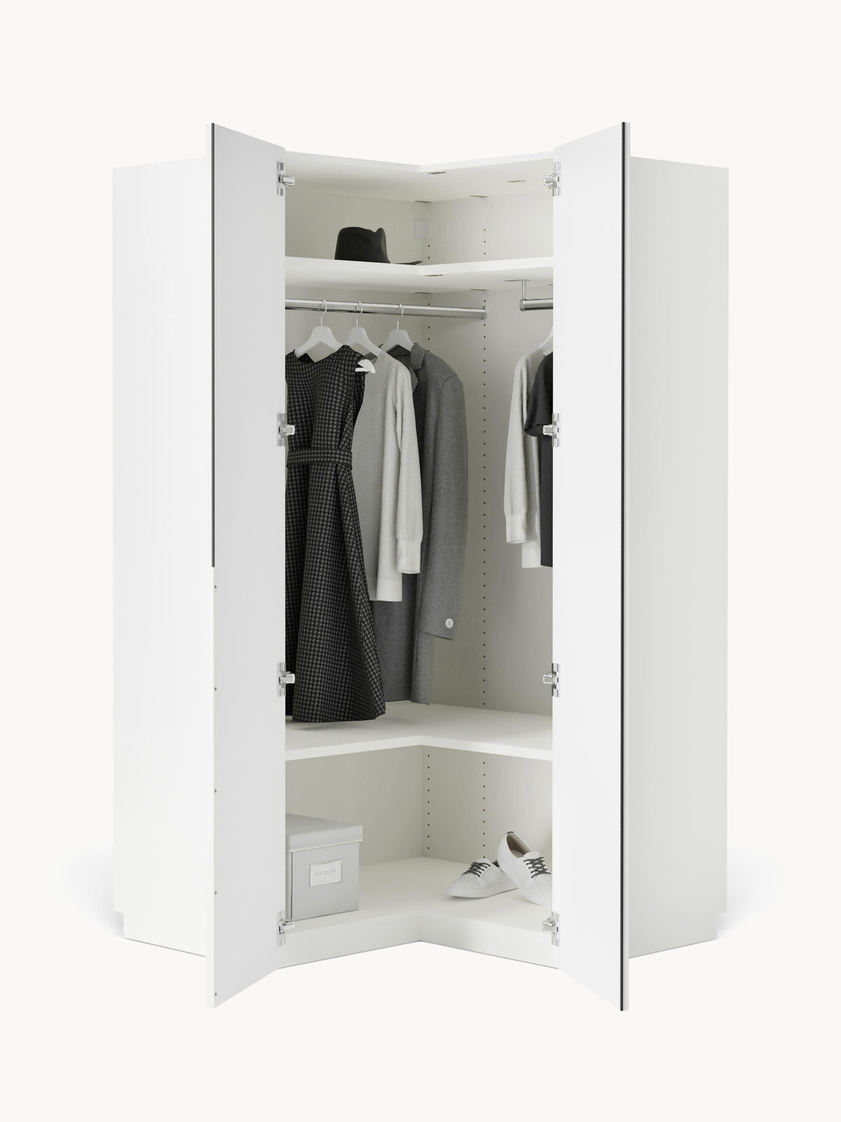 Lenvenno Modular Corner Wardrobe, 115 cm Wide, in Various Sizes