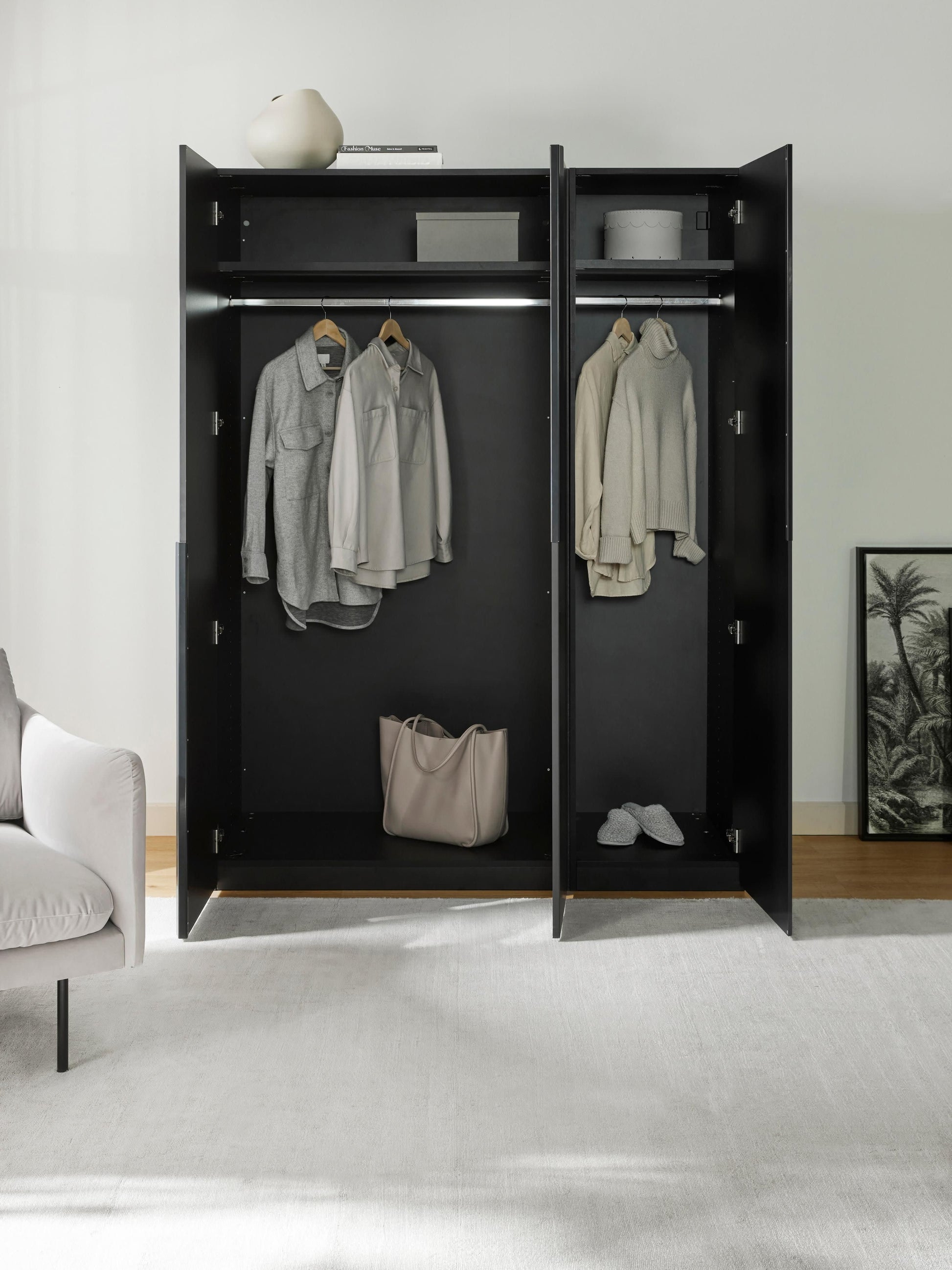 Lenvenno Modular Hinged-Door Wardrobe, 150 cm Wide, in Various Sizes