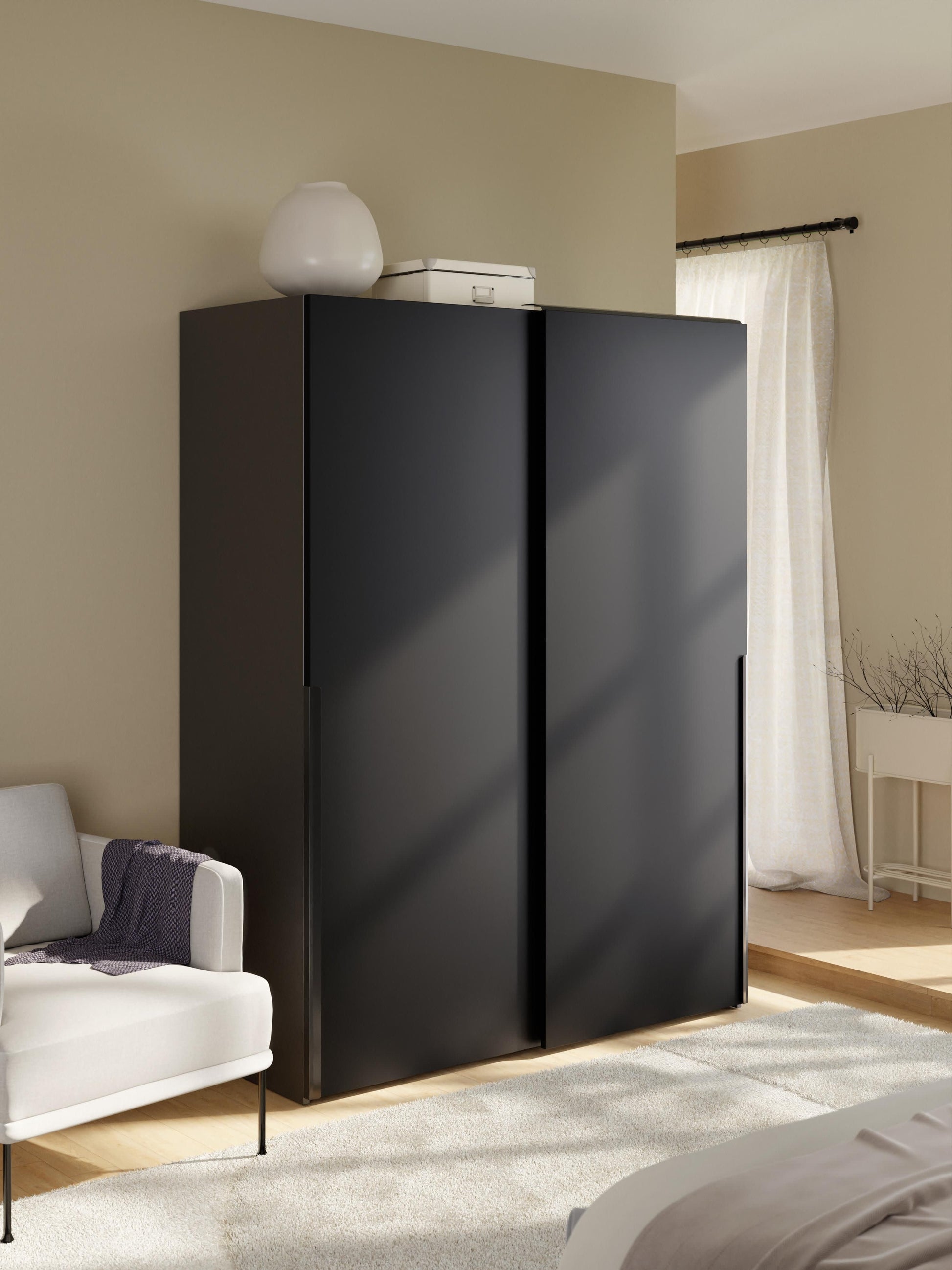 Lenvenno Modular Sliding-Door Wardrobe, 150 cm Wide, in Various Sizes