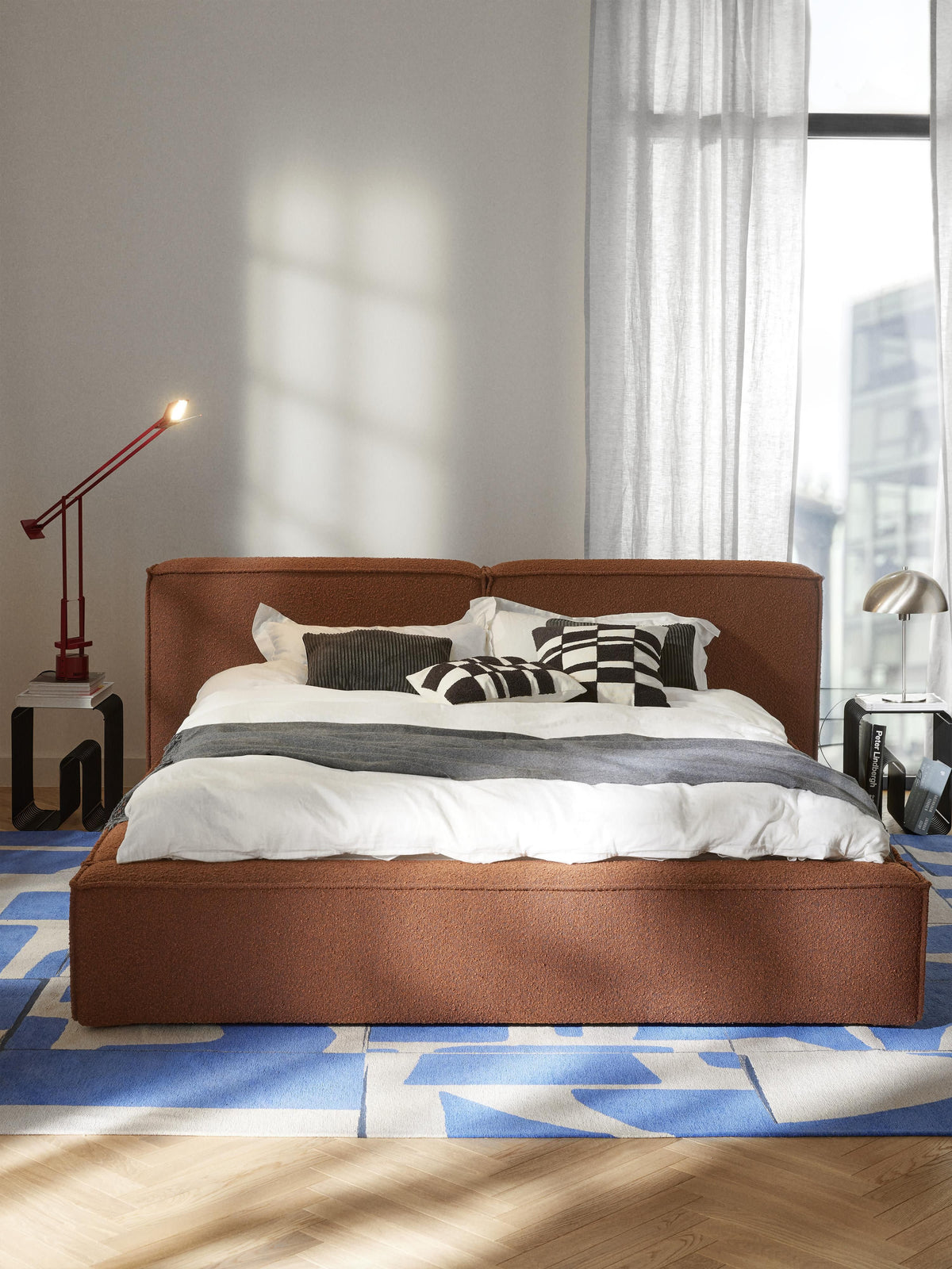 Lenzaro Bouclé Upholstered Bed with Storage