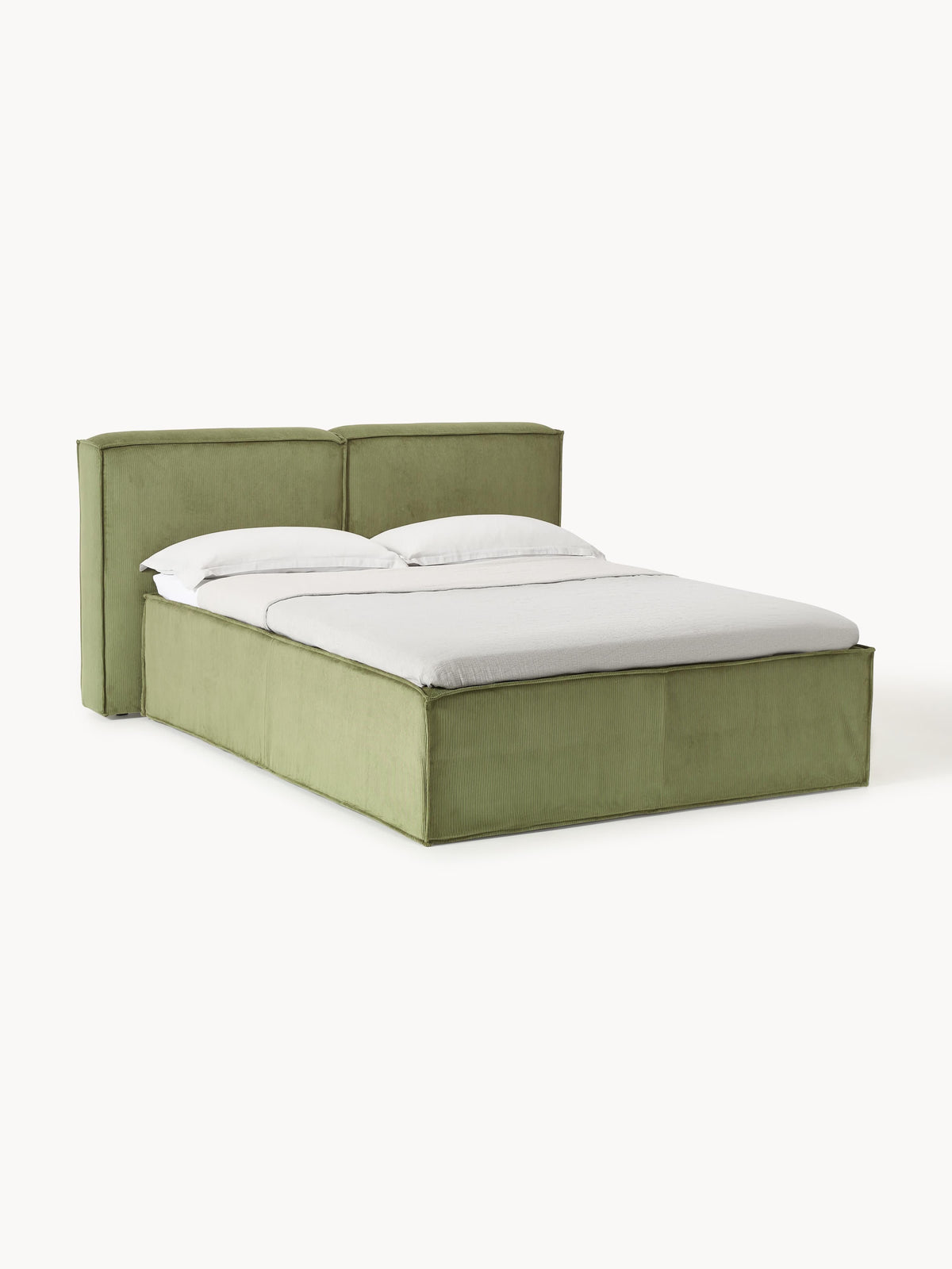 Lenzaro Box Spring Bed in Corduroy