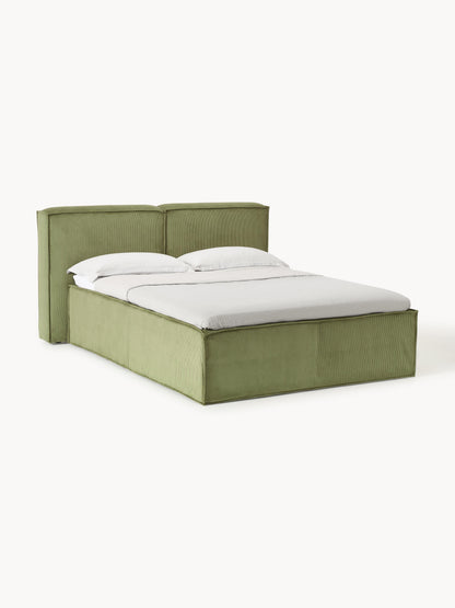 Lenzaro Box Spring Bed in Corduroy