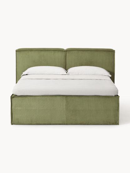 Lenzaro Box Spring Bed in Corduroy