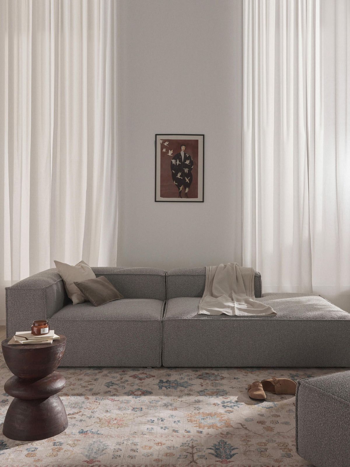 Lenzaro Modular Bouclé Ottoman