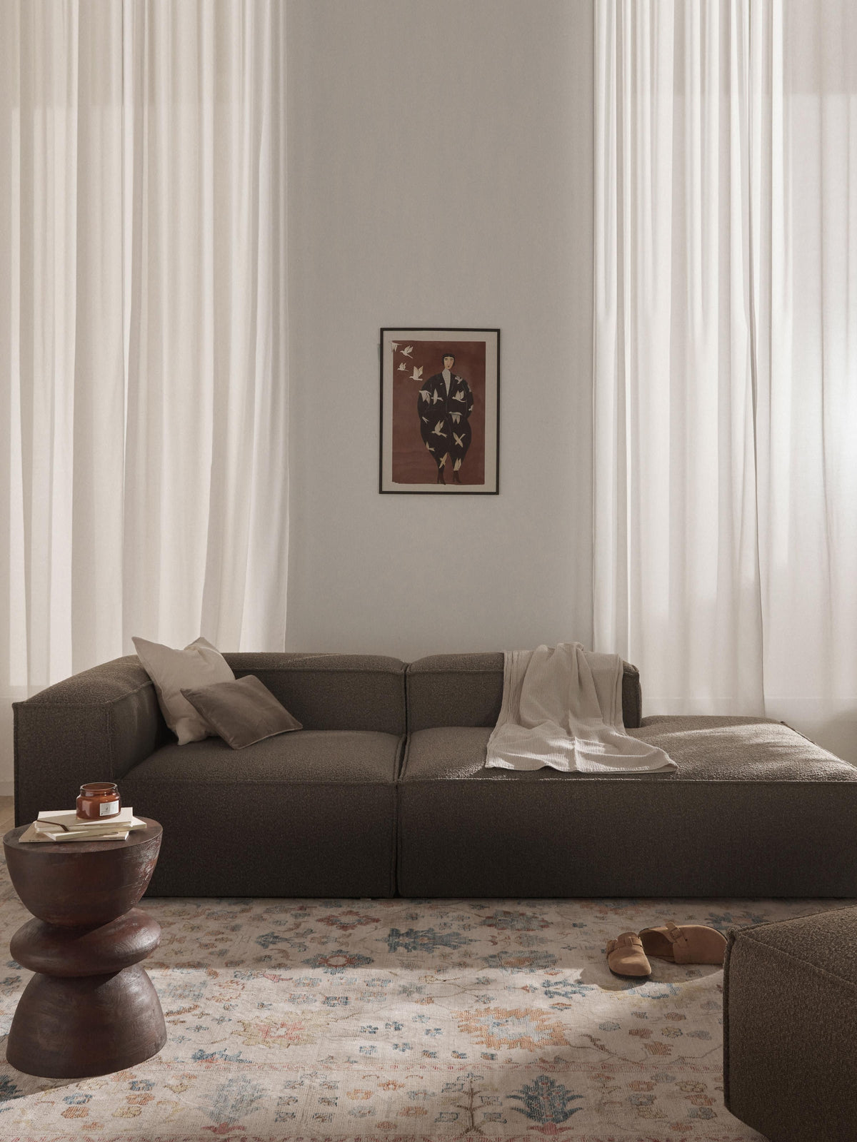 Lenzaro Modular Bouclé Ottoman