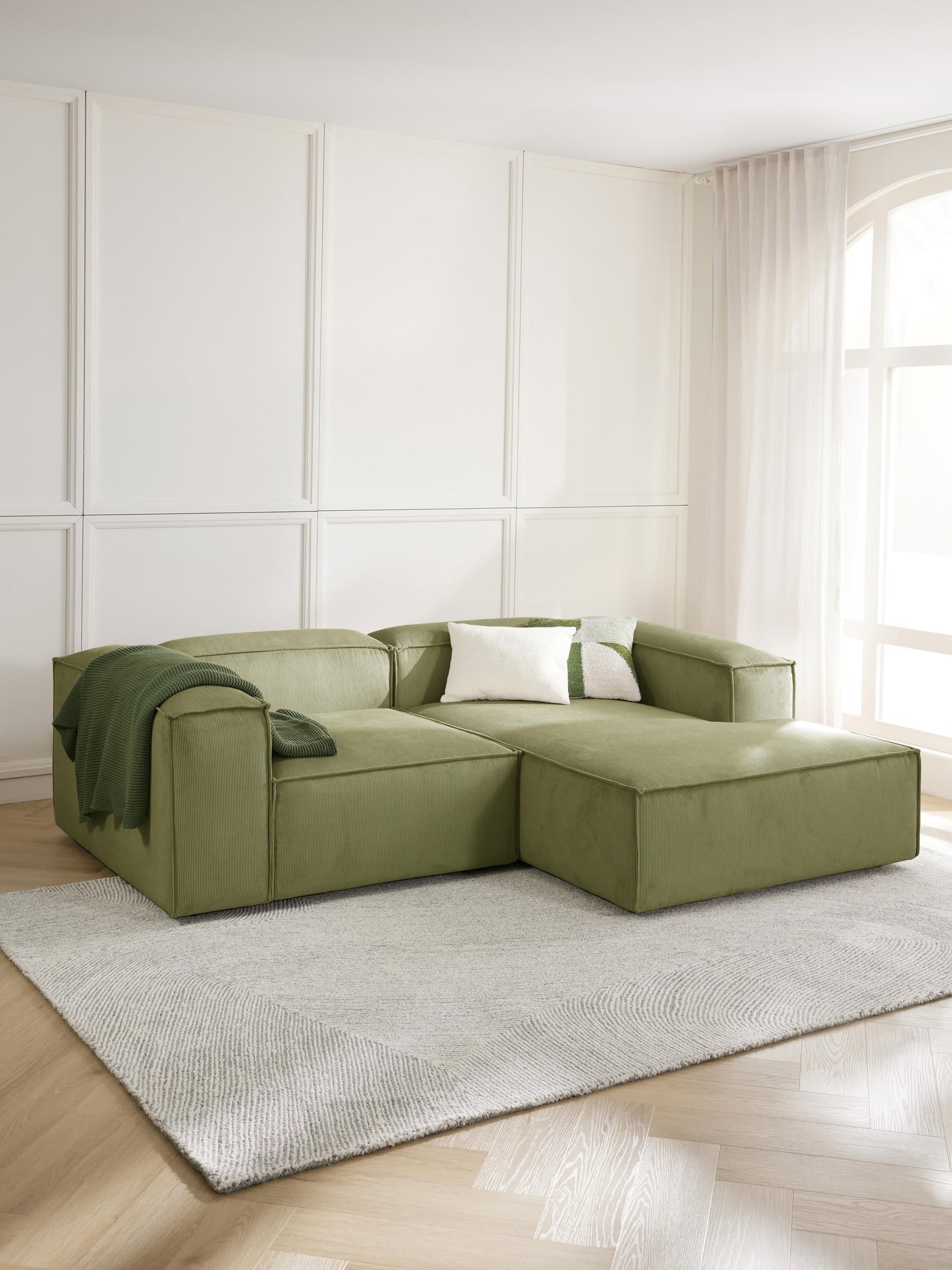 Lenzaro Modular Corduroy Corner Sofa (2-Seater)