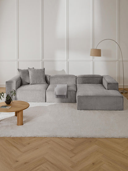 Lenzaro Modular Corduroy Corner Sofa (4-Seater)