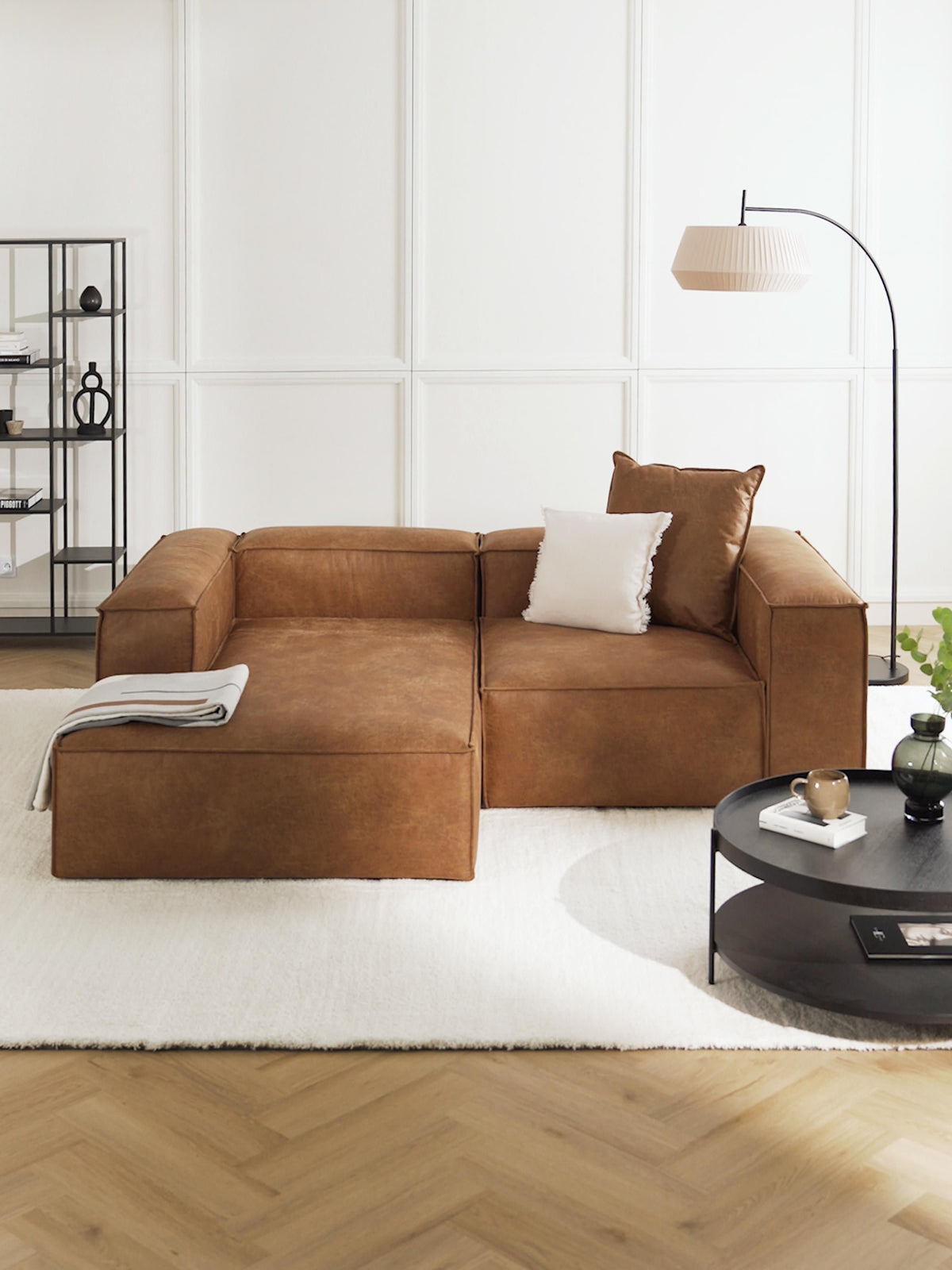 Lenzaro Modular Leather Corner Sofa (2-Seater)