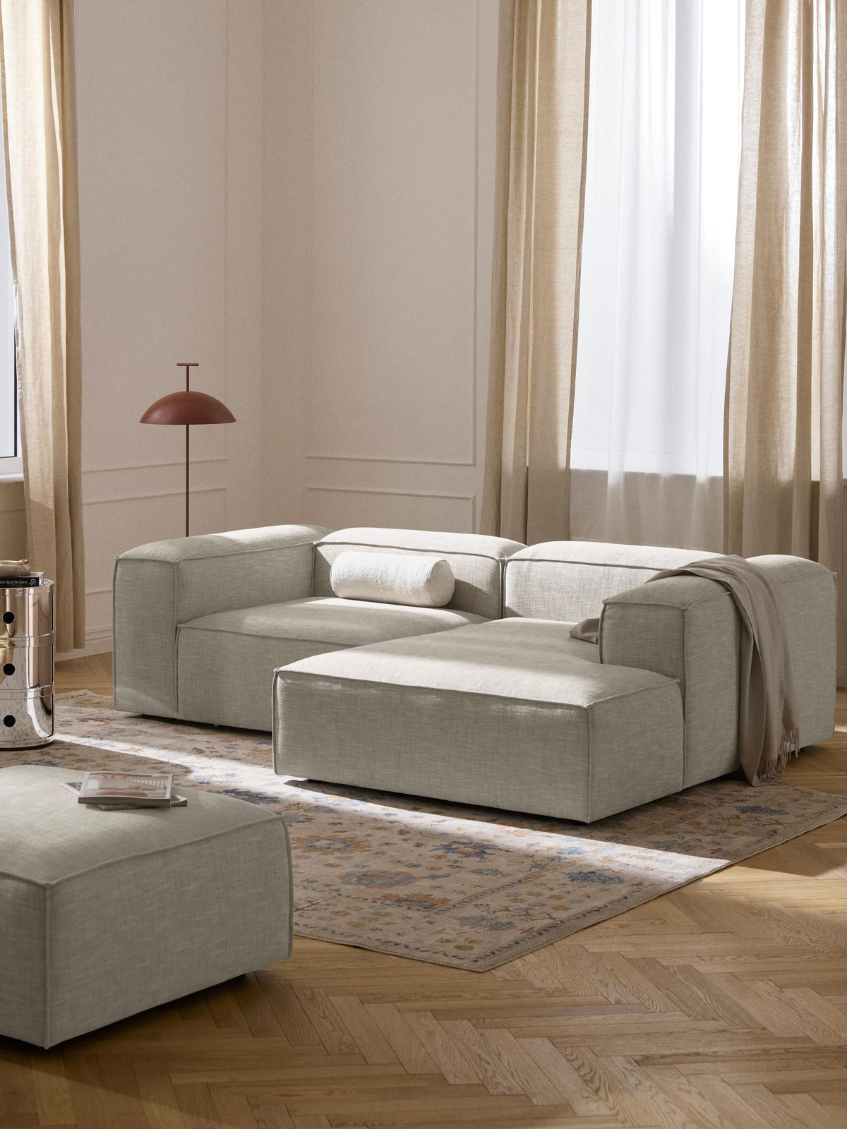 Lenzaro Modular Linen Blend Corner Sofa (2-Seater)