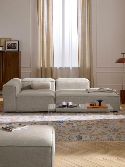 Lenzaro Modular Linen Blend Ottoman