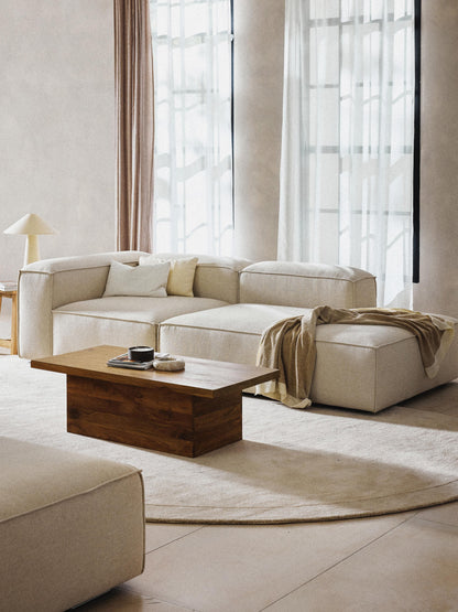 Lenzaro Modular Linen Blend Ottoman