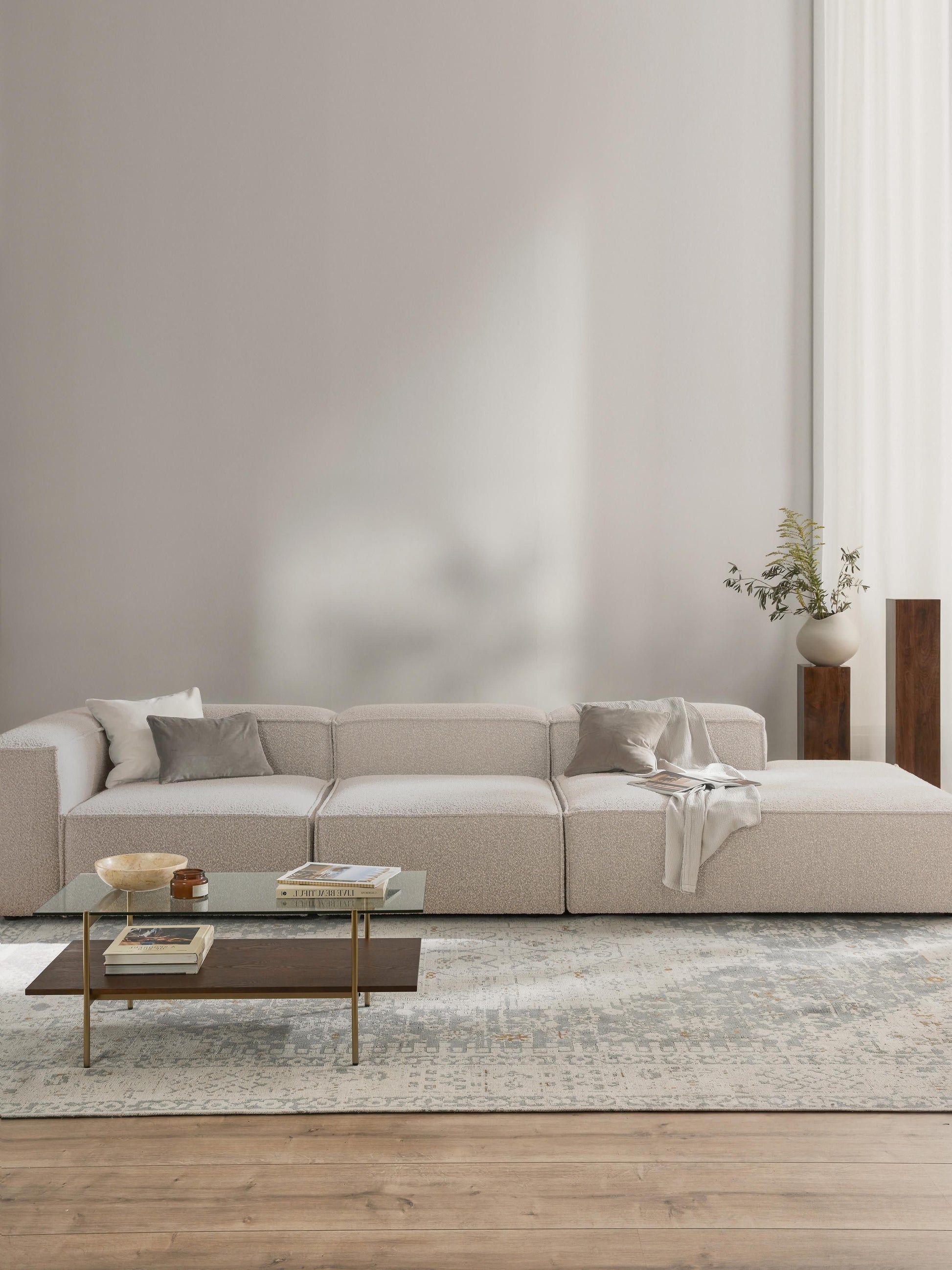 Lenzaro Modular XL Bouclé Ottoman