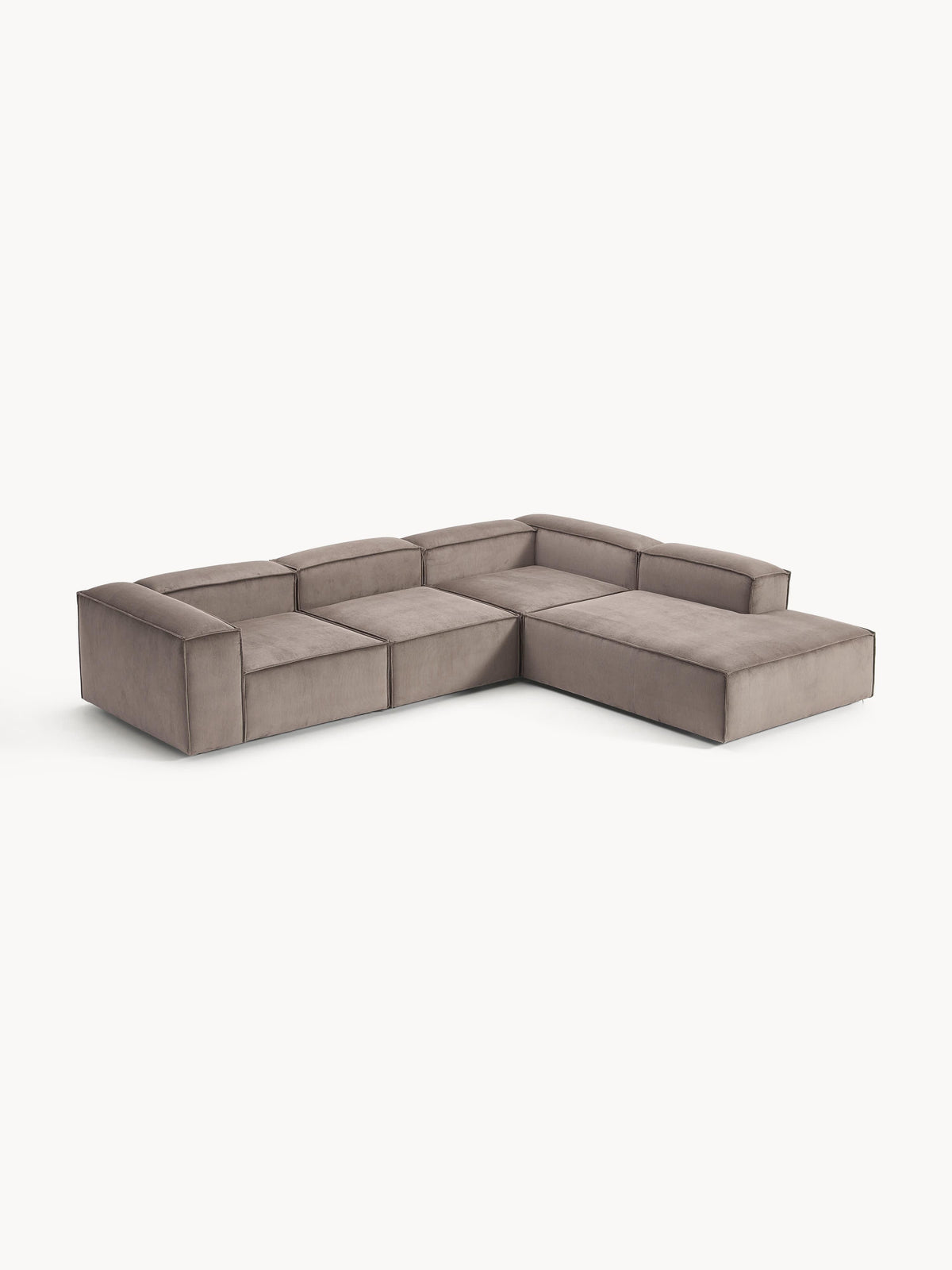 Lenzaro Modular XL Corduroy Corner Sofa (4-Seater)