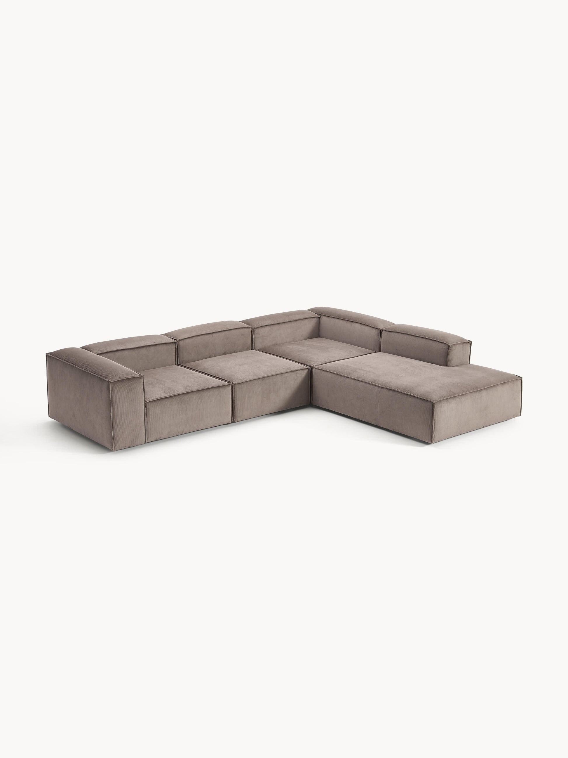 Lenzaro Modular XL Corduroy Corner Sofa (4-Seater)