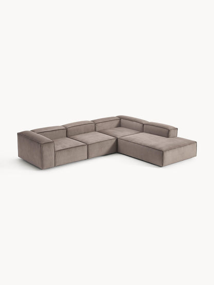 Lenzaro Modular XL Corduroy Corner Sofa (4-Seater)