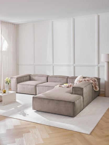 Lenzaro Modular XL Corduroy Corner Sofa (4-Seater)