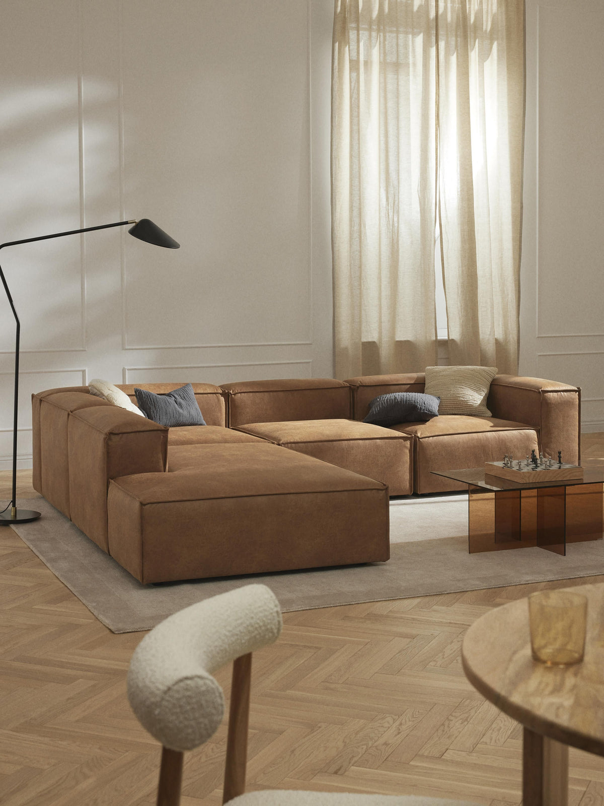 Lenzaro Modular XL Corner Sofa (4-Seater) in Leather