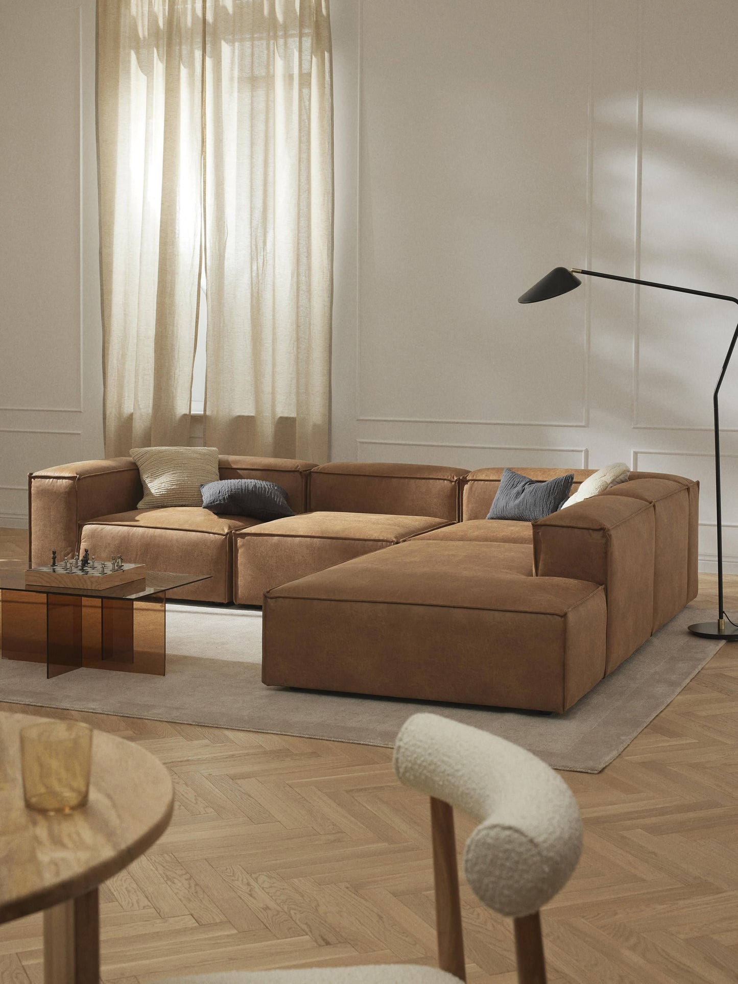 Lenzaro Ottoman Module in Leather