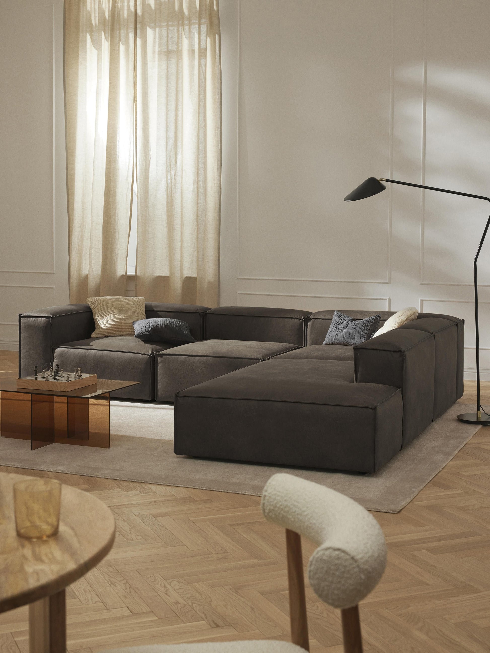 Lenzaro Ottoman Module in Leather
