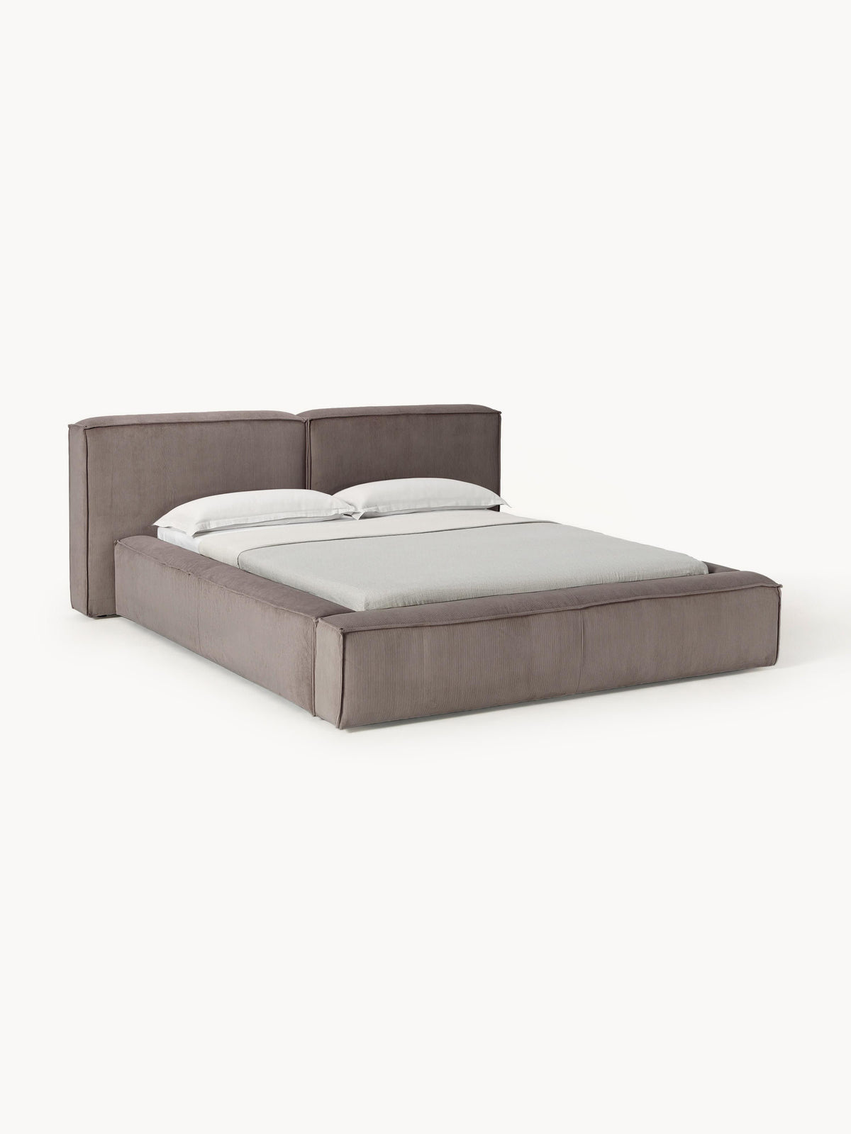 Lenzaro Upholstered Bed in Corduroy with Storage