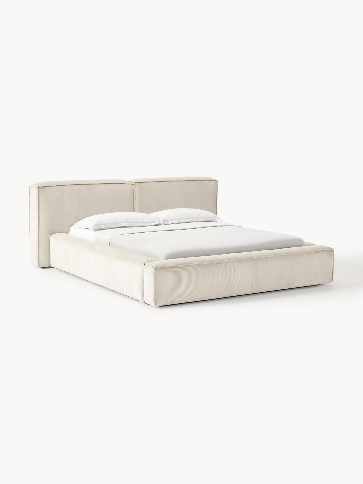 Lenzaro Upholstered Bed in Corduroy with Storage