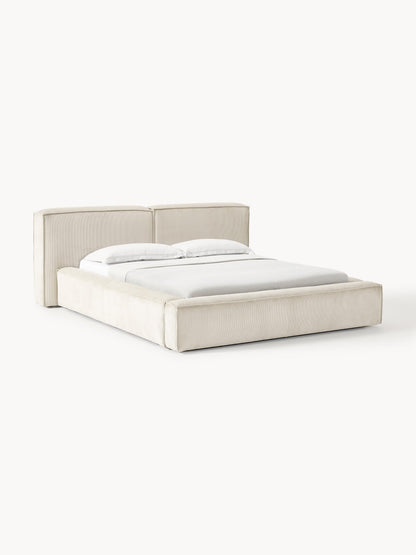 Lenzaro Upholstered Bed in Corduroy with Storage