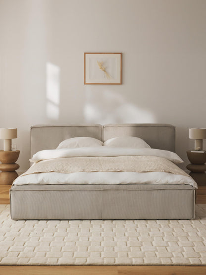 Lenzaro Upholstered Bed in Corduroy with Storage