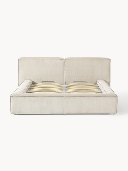 Lenzaro Upholstered Bed in Corduroy with Storage
