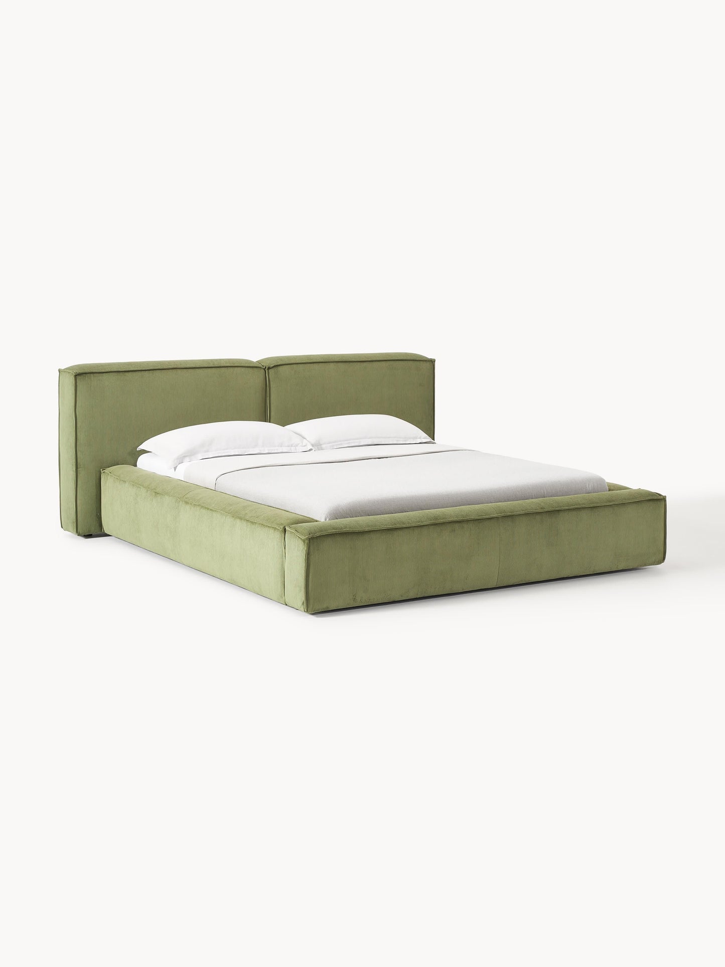 Lenzaro Upholstered Bed in Corduroy with Storage