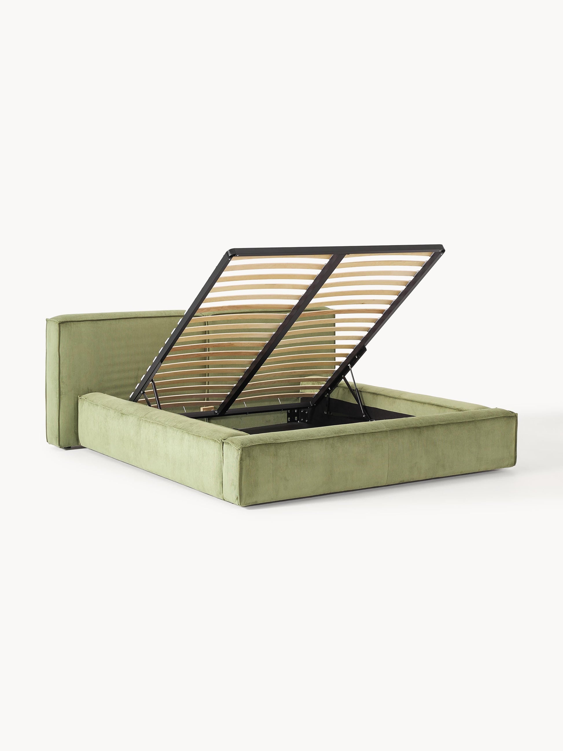 Lenzaro Upholstered Bed in Corduroy with Storage