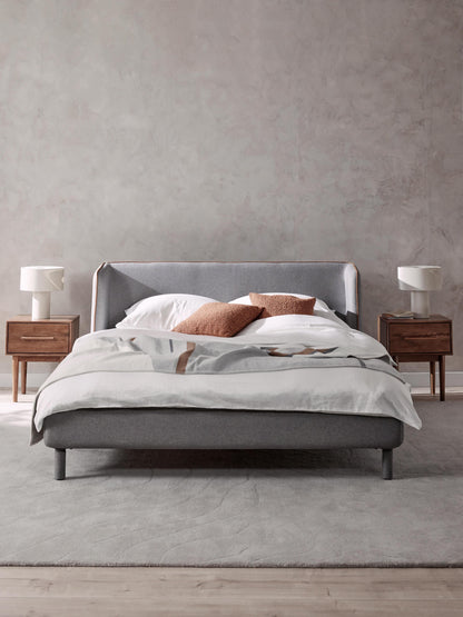 Lumenza Bed with Headboard, Upholstered