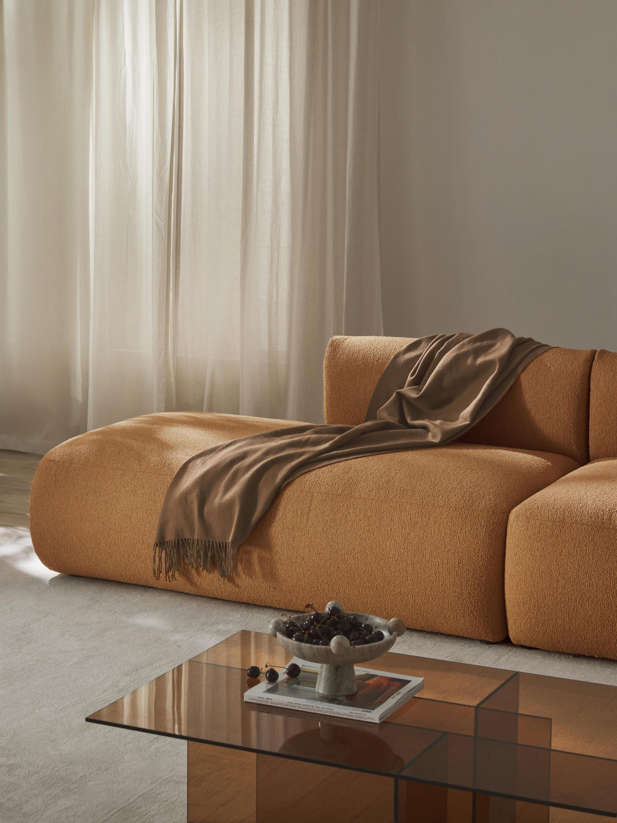 Marenzia Chaise Module in Bouclé