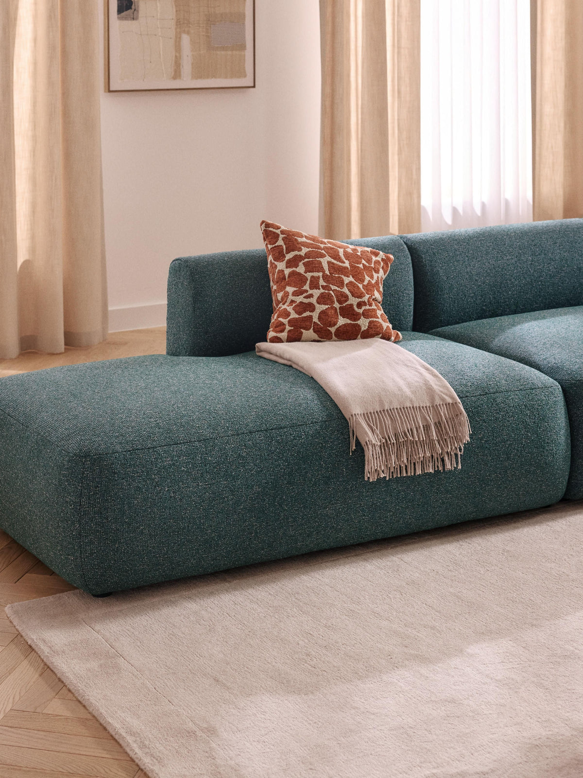Marenzia Chaise Module in Bouclé